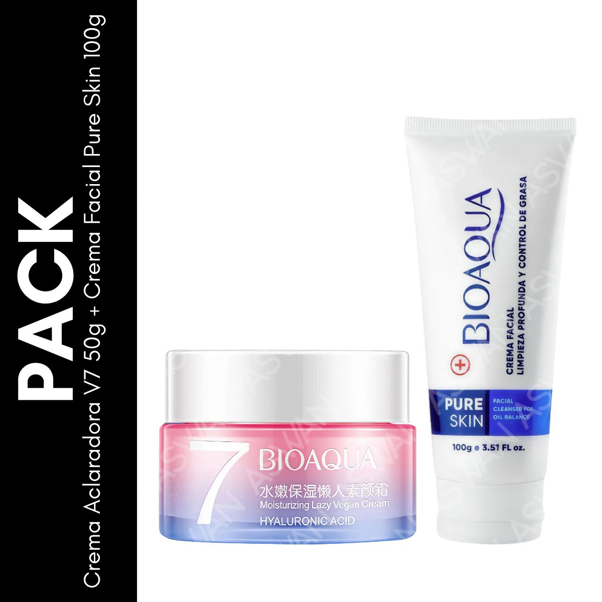 GENERICO - Pack Crema Aclaradora V7 50g + Crema Facial Pure Skin 100g - BIOAQUA