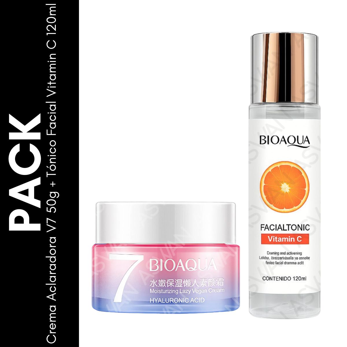 GENERICO - Pack Crema Aclaradora V7 50g + Tónico Facial Vitamin C 120ml - BIOAQUA