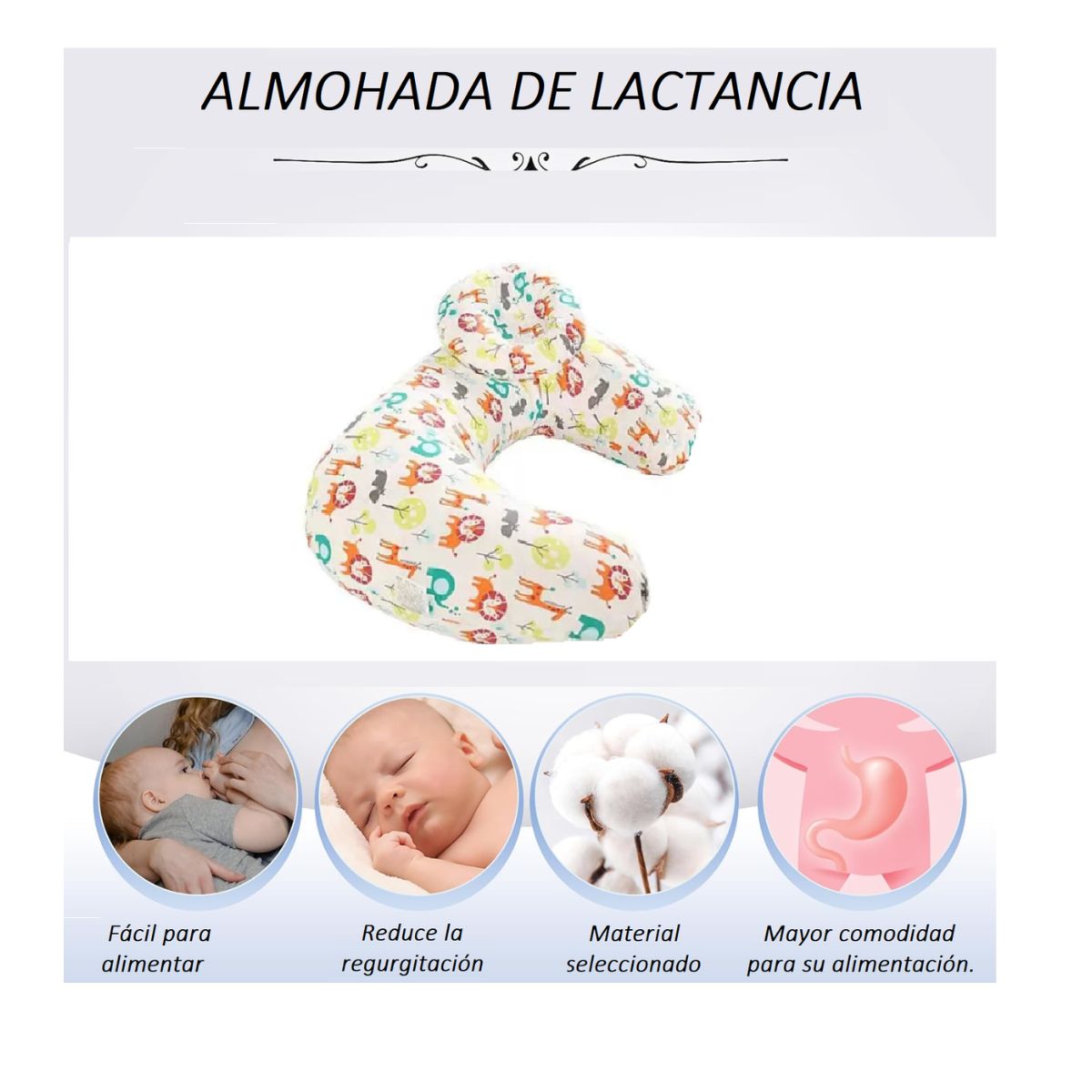 GENERICO - COJÍN  DE  LACTANCIA MULTIFUNCION 4 EN 1