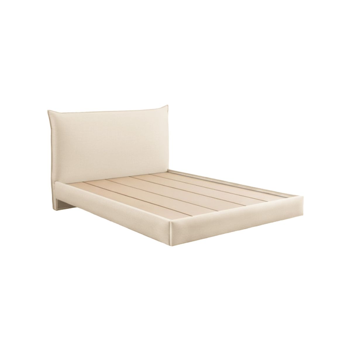 MUEBLES MACRUMO - Cama tapizada Bersa - Queen Beige claro