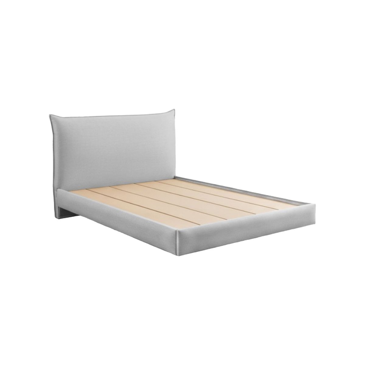 MUEBLES MACRUMO - Cama tapizada Bersa - Queen Gris claro