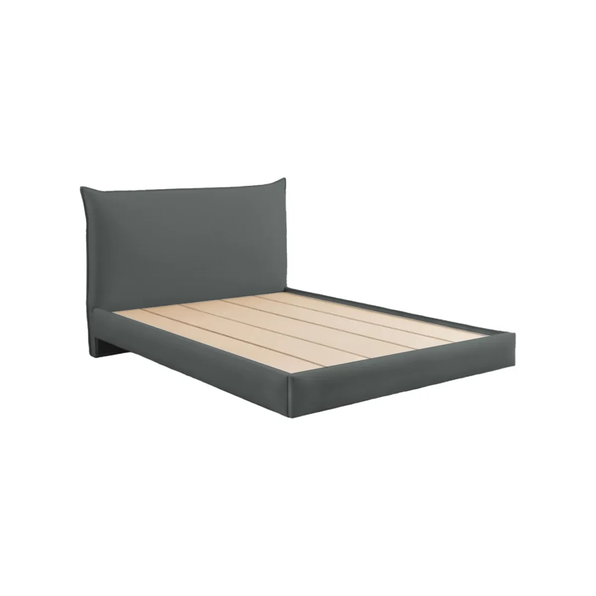 MUEBLES MACRUMO - Cama tapizada Bersa - Queen Gris Oscuro