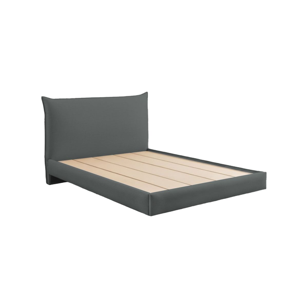 MUEBLES MACRUMO - Cama tapizada Bersa - Queen Gris Oscuro