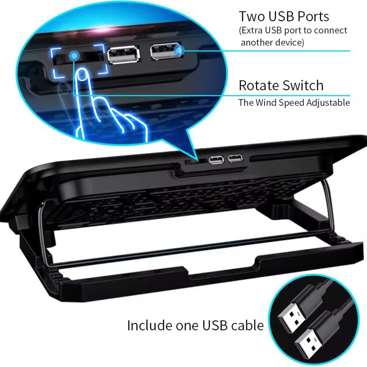 GENERICO - Cooler para laptop 6 ventiladores RGB