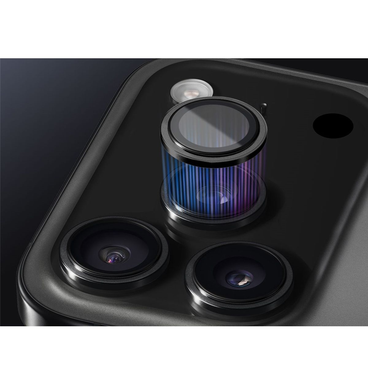 GENERICO - Protector de Cámara Individual Compatible con iPhone 17 Pro Max - Negro