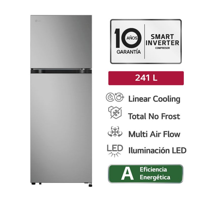 LG - Refrigeradora LG 241L No Frost VT24BPY Plateado