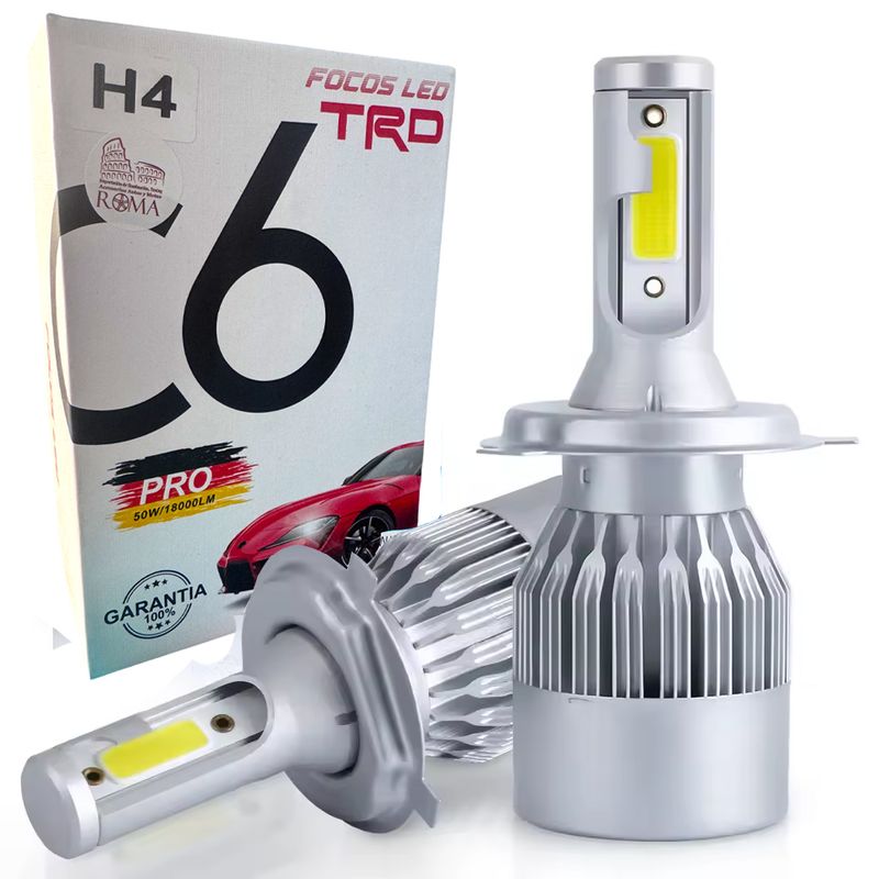 JET - Kit Foco Led H4 C6 Pro TRD 18000lm Alta-Baja Auto Moto