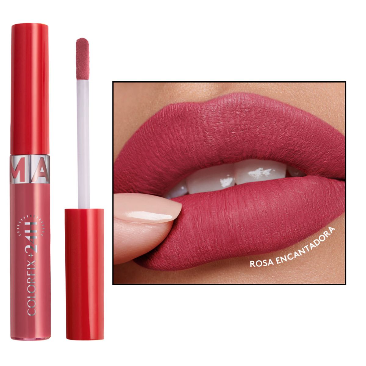 ESIKA - Labial líquido mate COLORFIX 24H LIQUID TATTOO rosa encantadora