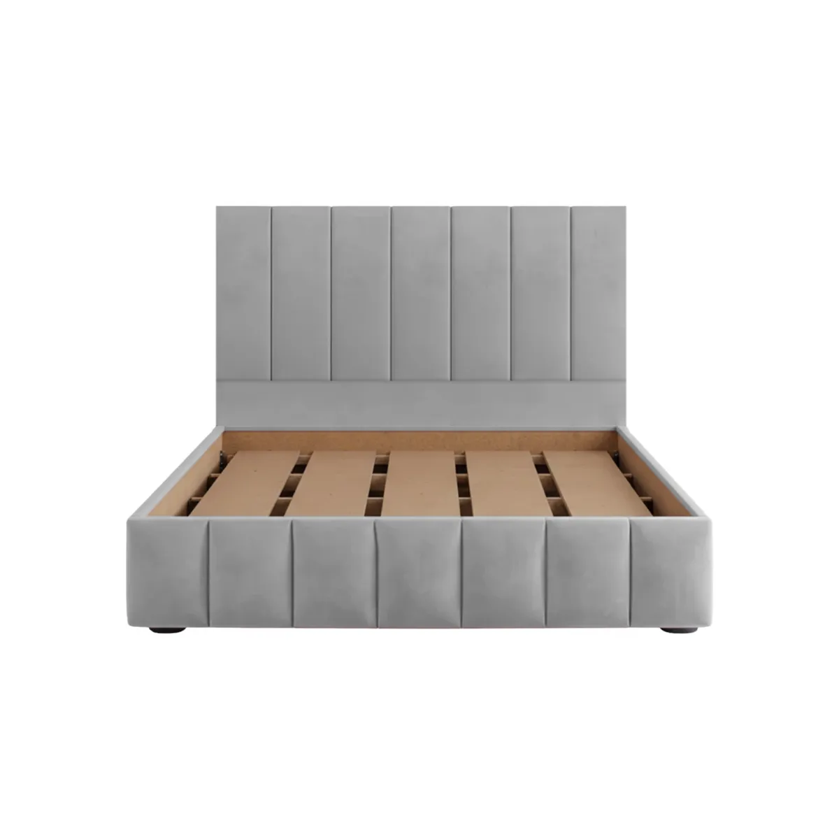MUEBLES MACRUMO - Cama tapizada Urnia - 2plz Gris claro