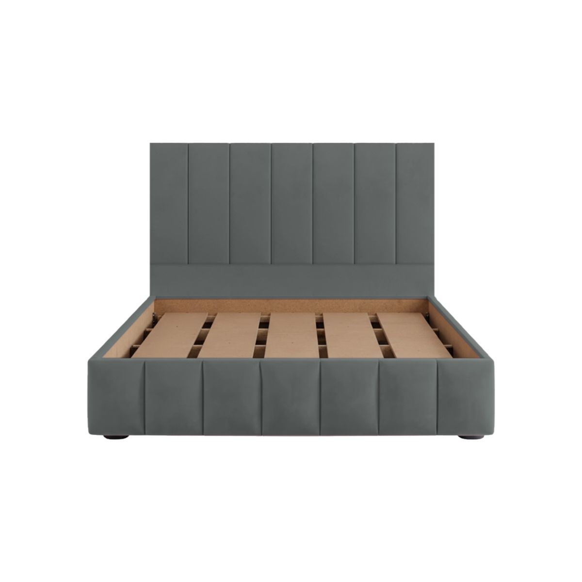 MUEBLES MACRUMO - Cama tapizada Urnia - 2plz Gris oscuro
