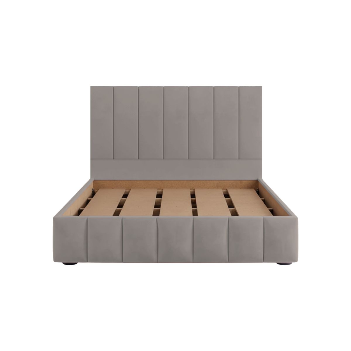 MUEBLES MACRUMO - Cama tapizada Urnia - Queen Beige oscuro