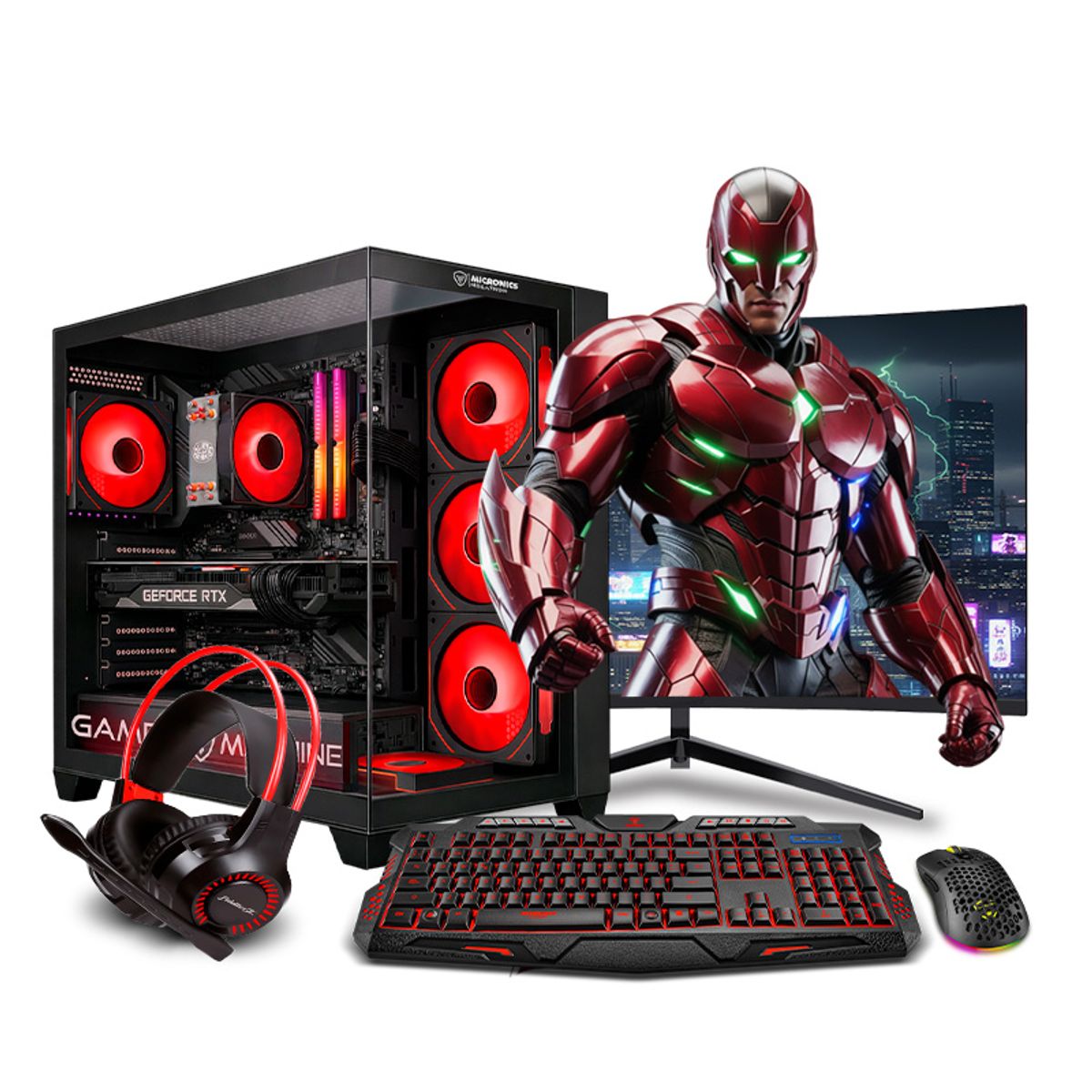 INTEL - Pc Gamer Intel Core i7 9TH 16gb 500gB 24 RTX5050 8GB Mipclista Draco RED