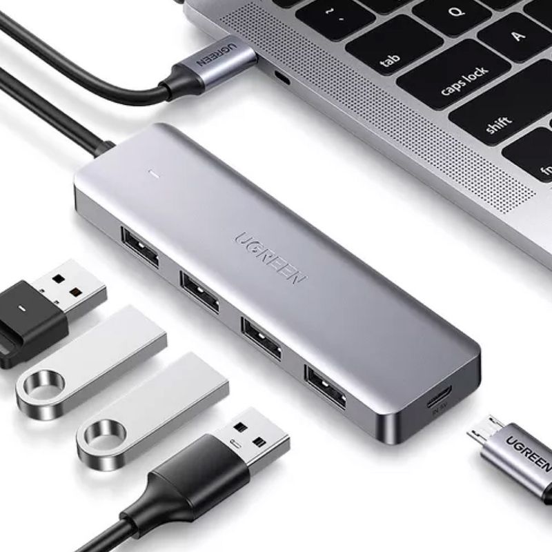 UGREEN - Hub Usb C Ugreen CM219 4 En 1 Adaptador Usb 3.0 5 Gbps