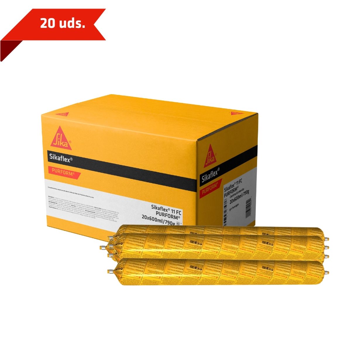 SIKA - Pack 20 Unidades de Sikaflex-11 FC Purform Gris 600ml