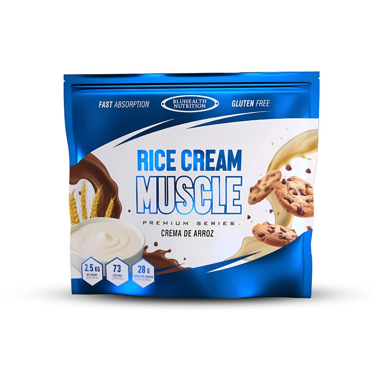 GENERICO - Crema de arroz 2.5 kg Bluhealth Nutrition - Vainilla PACK X 02 + Shaker