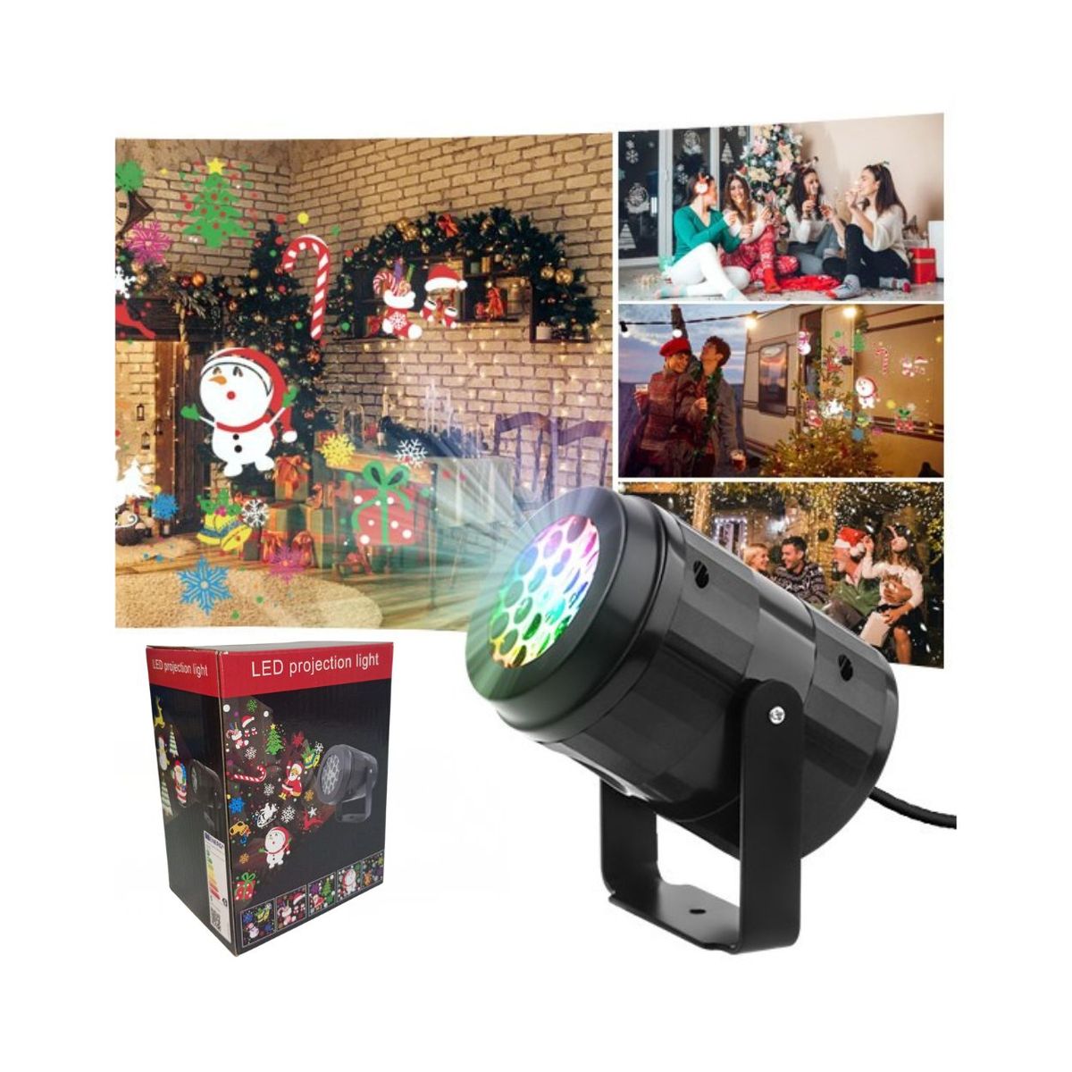 GENERICO - Proyector Navideño Luces LED Multicolor para Exterior e Interior