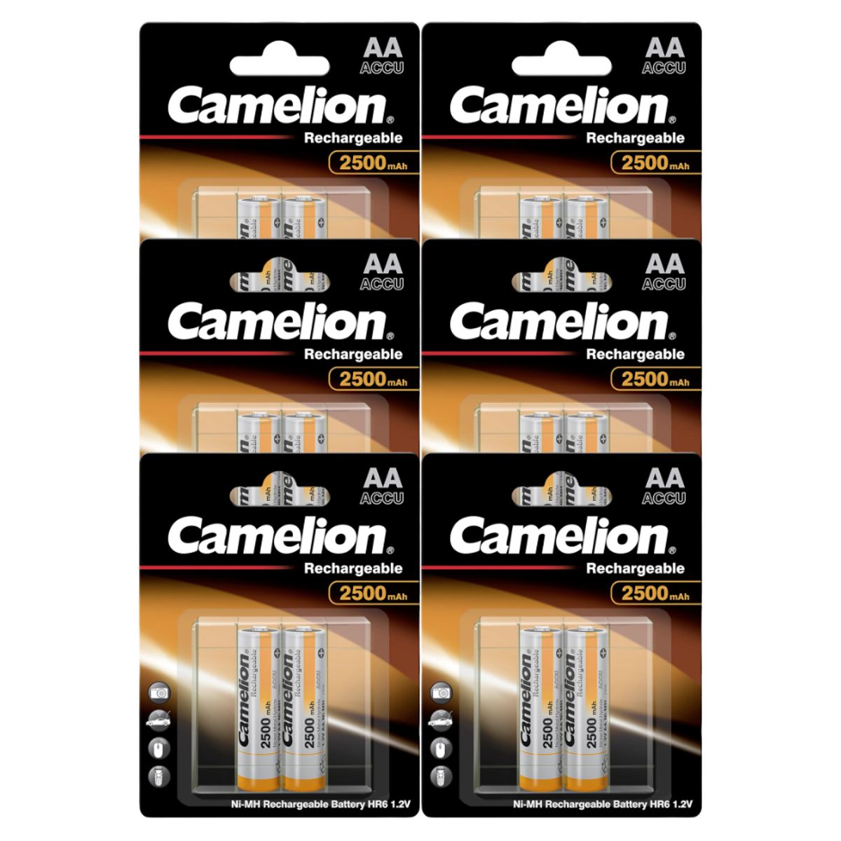 CAMELION - PACK DE 12 PILAS CAMELION AA DE 2500 MAH
