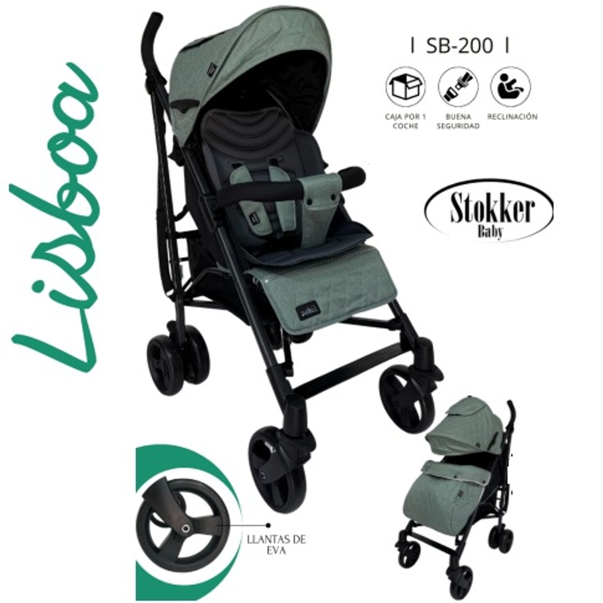 GENERICO - Coche Baston Lisboa Verde