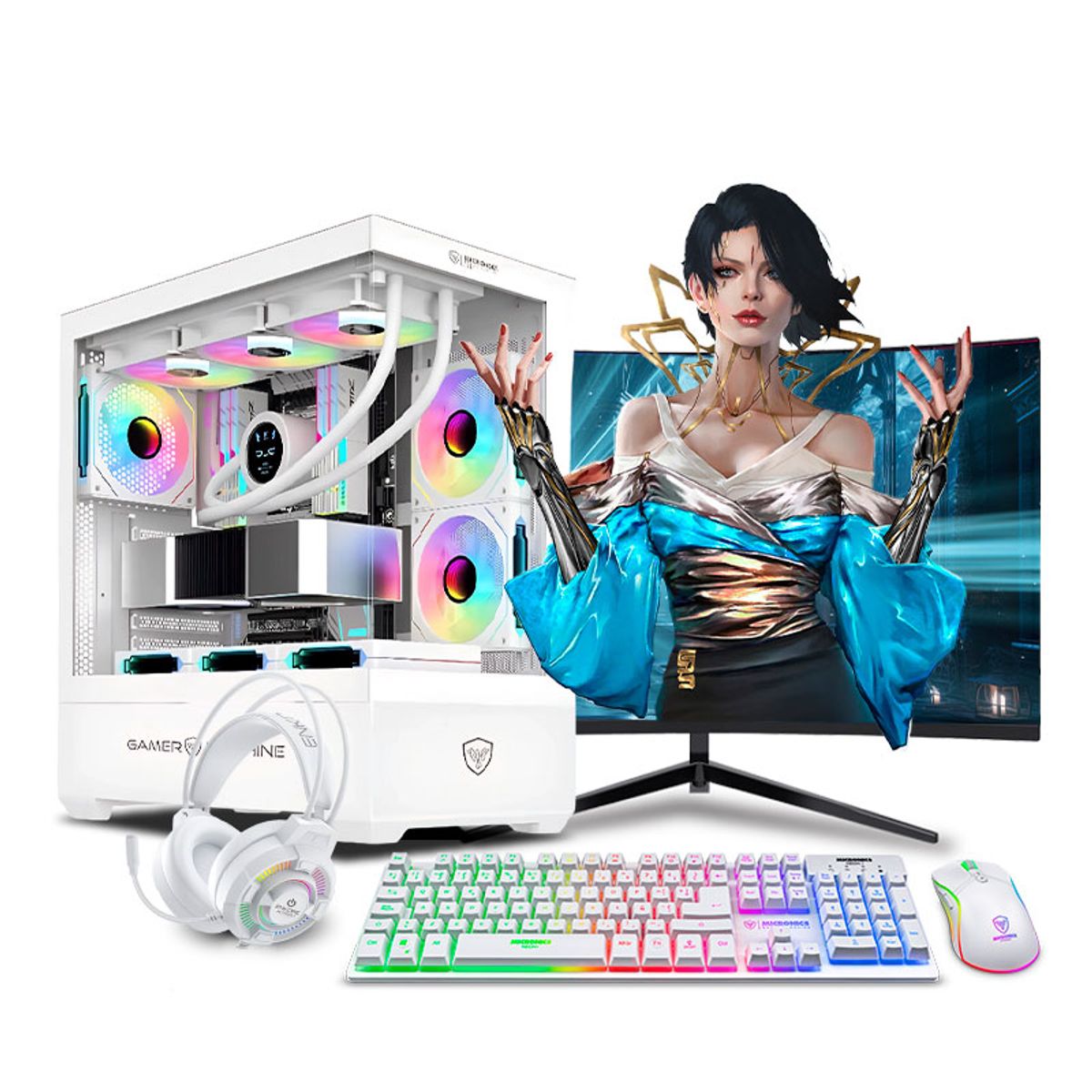 INTEL - Pc Gamer Intel Core i7 12700F 16gb 500GB 24 RTX3050 6GB Mipclista Draco White Plus COMPUTADORA