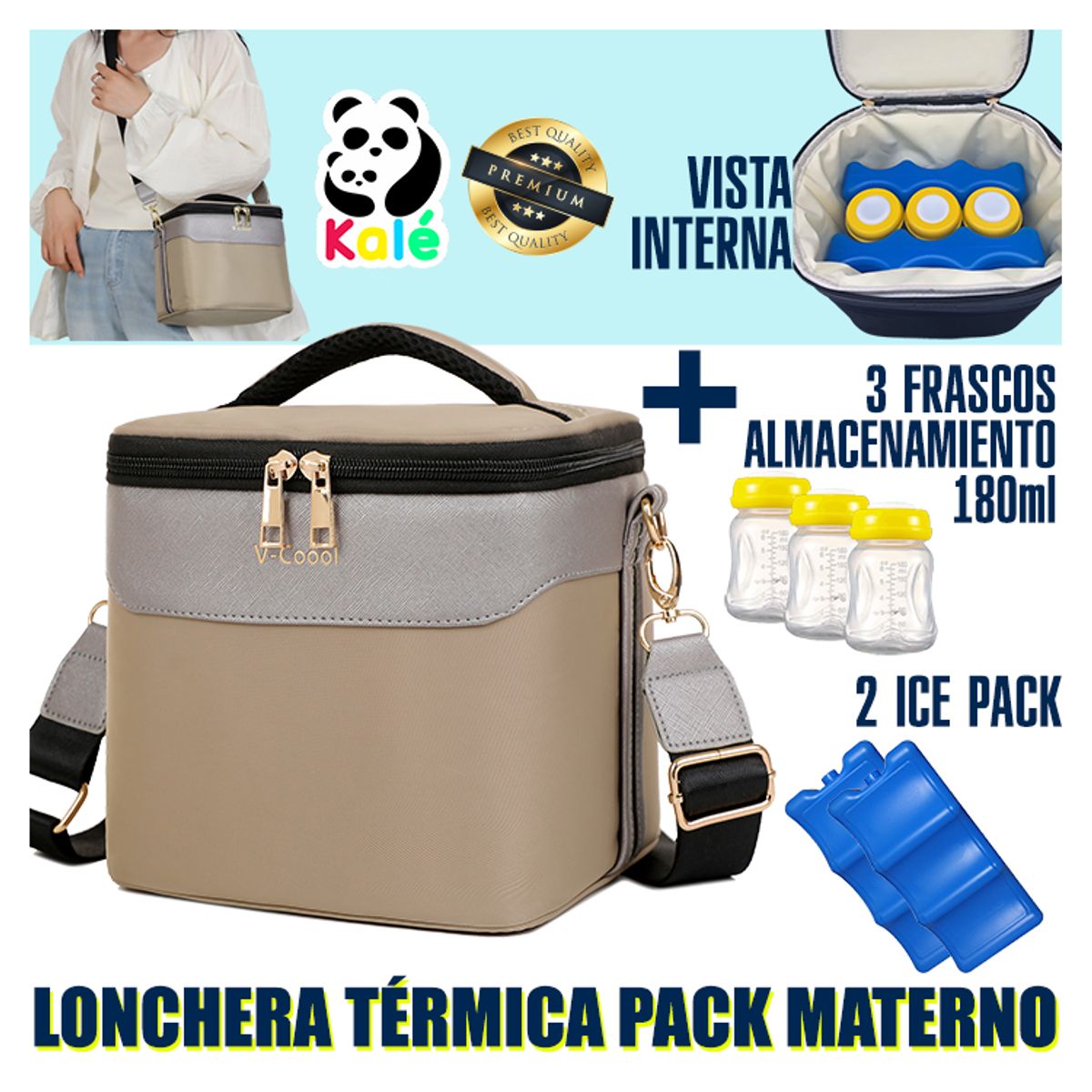 KALE - Pack Cooler Bolso Lonchera Térmica Materna