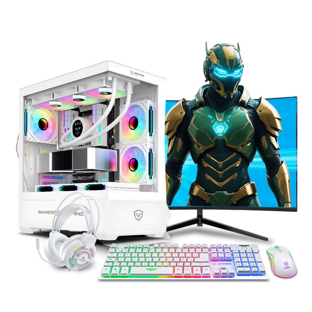 INTEL - Pc Gamer Intel Core i7 12700F 16gb DDR4 500GB 24 RTX5060TI 8GB Mipclista Draco White RGB