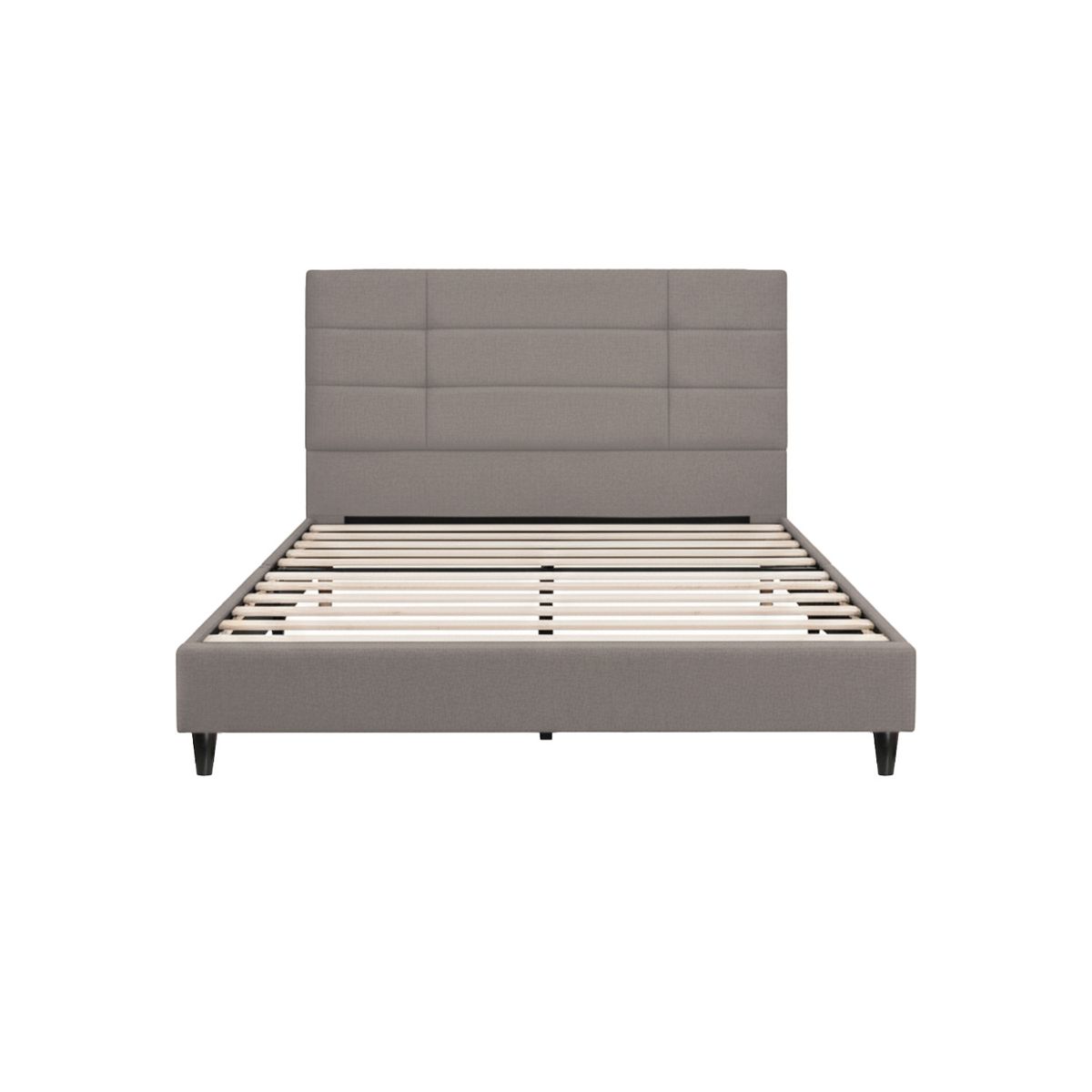 MUEBLES MACRUMO - Cama tapizada Casel - Queen Beige Oscuro
