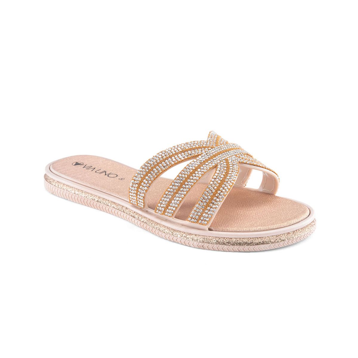VIA UNO - Sandalias Via Uno Lc043619 Light Gold - Mujer