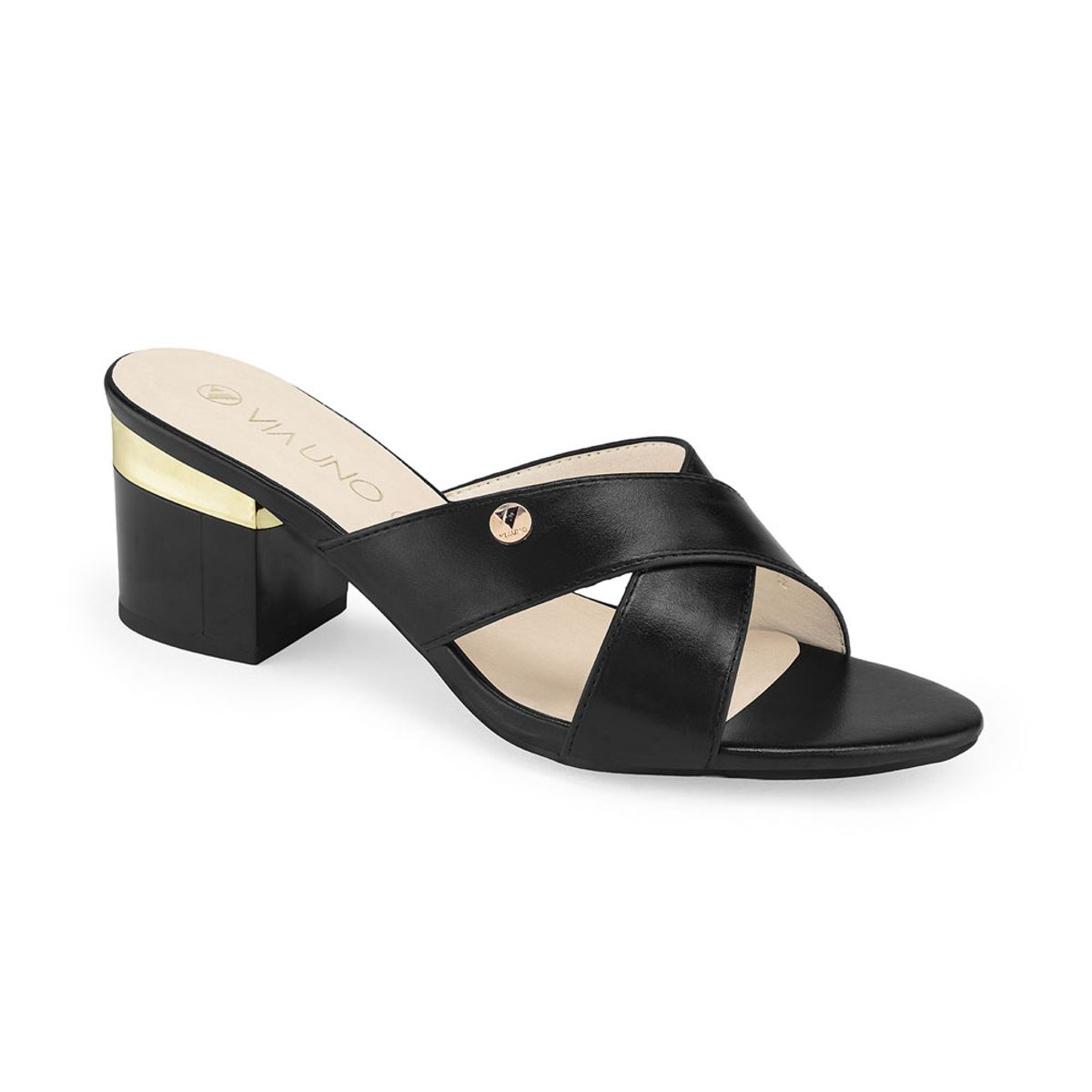 Via Uno - Sandalias Via Uno 6F599-22 Black - Mujer