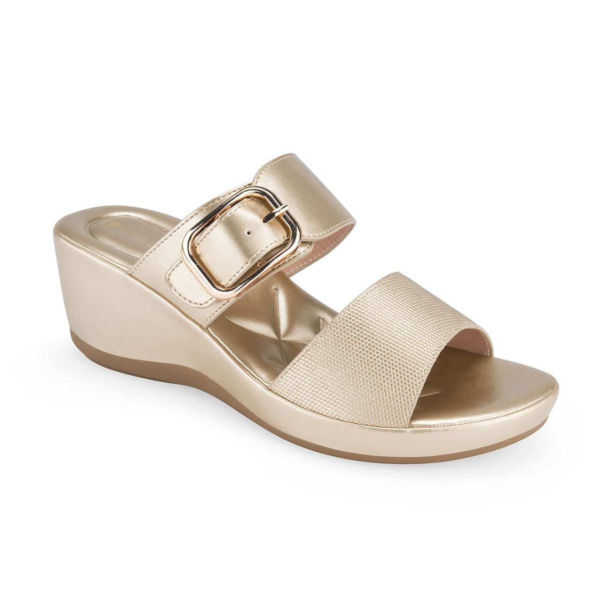 Via Uno - Sandalias Via Uno Pl536 Gold - Mujer