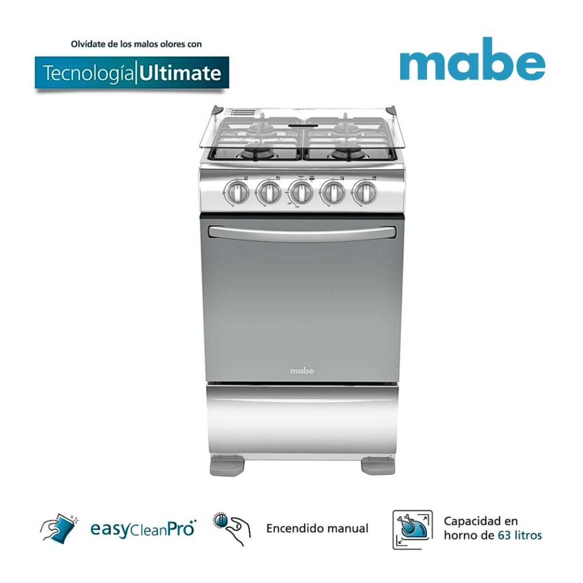 MABE - Cocina de piso a gas de 52 cm inox mabe - TX5110P1