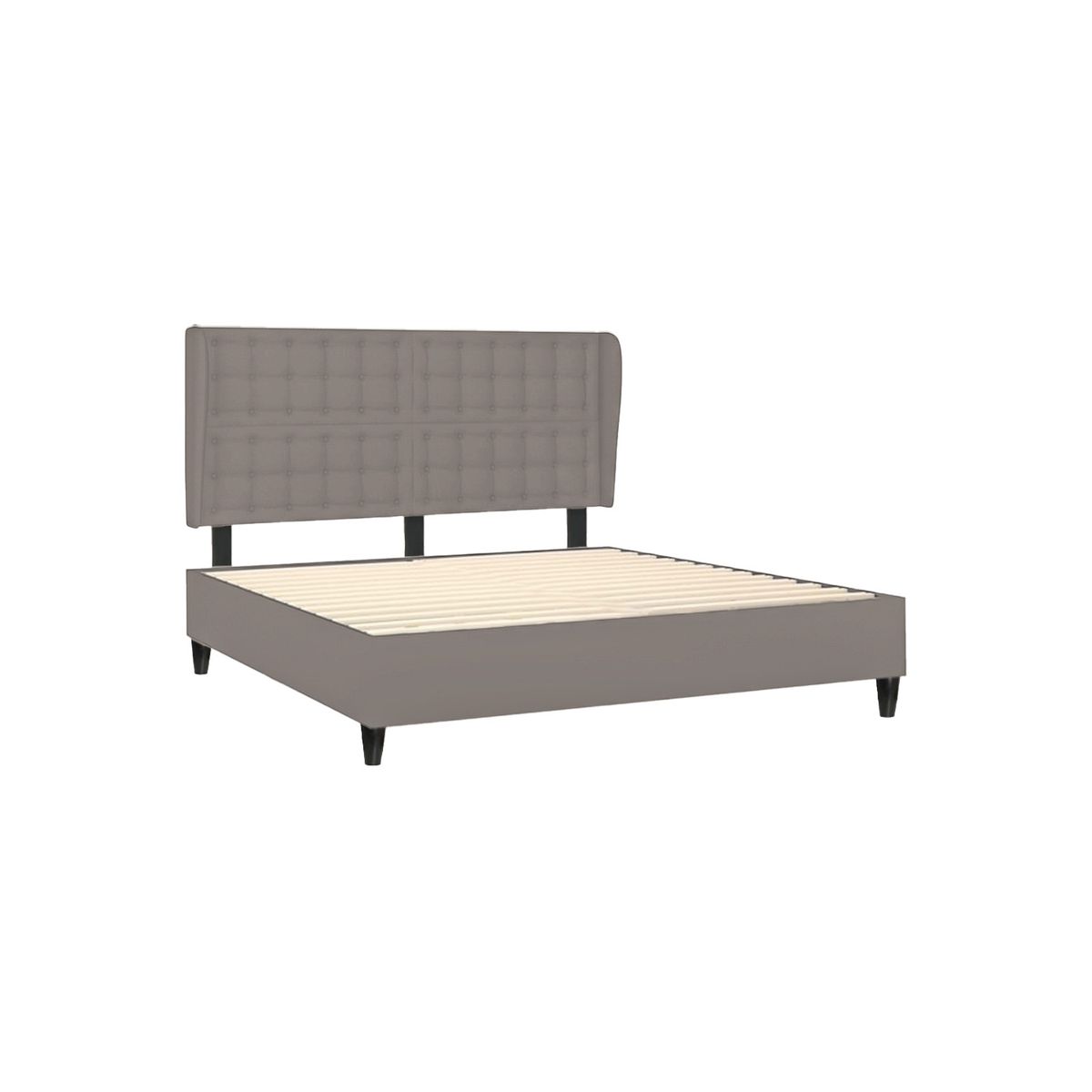 MUEBLES MACRUMO - Cama tapizada Mar - 15plz Beige oscuro