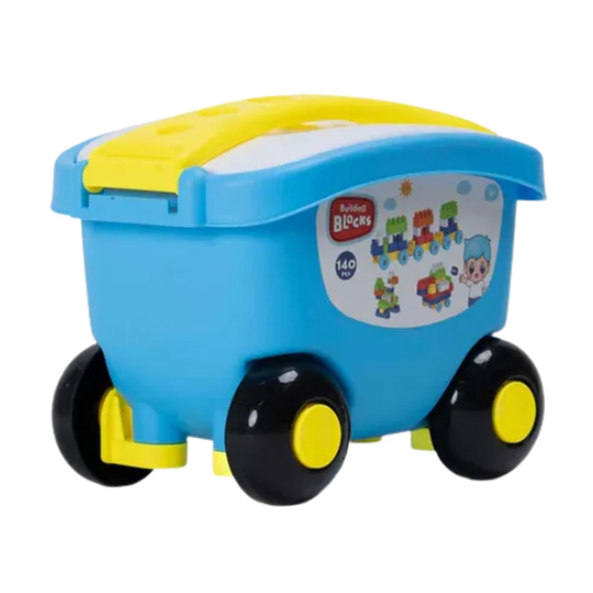 GENERICO - Juguete Set de Bloques de Construcción en Carrito Azul 140 Piezas