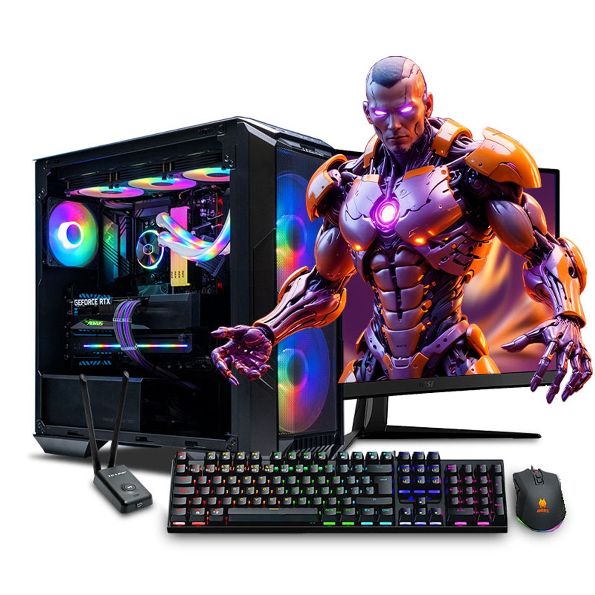 INTEL - Pc Gamer Intel Core i9 Ultra 285K 64gb ddr5 1TB 27 RTX5090 32GB Mipclista Falkor RGB Plus