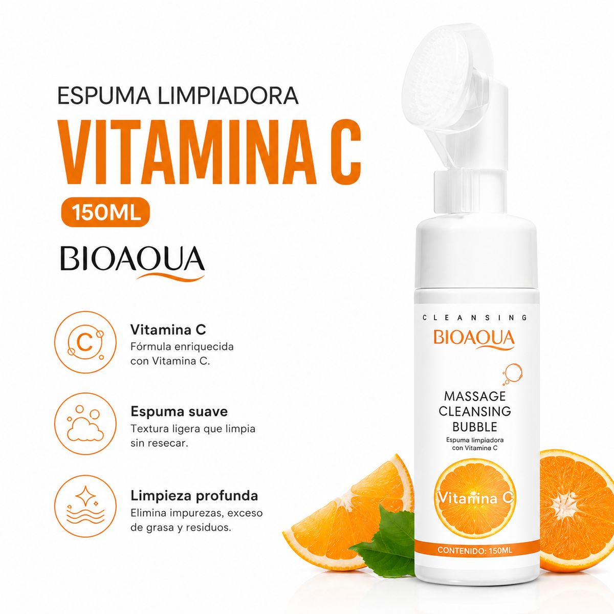 BIOAQUA - ESPUMA LIMPIADORA VITAMINA C 150ML BIOAQUA
