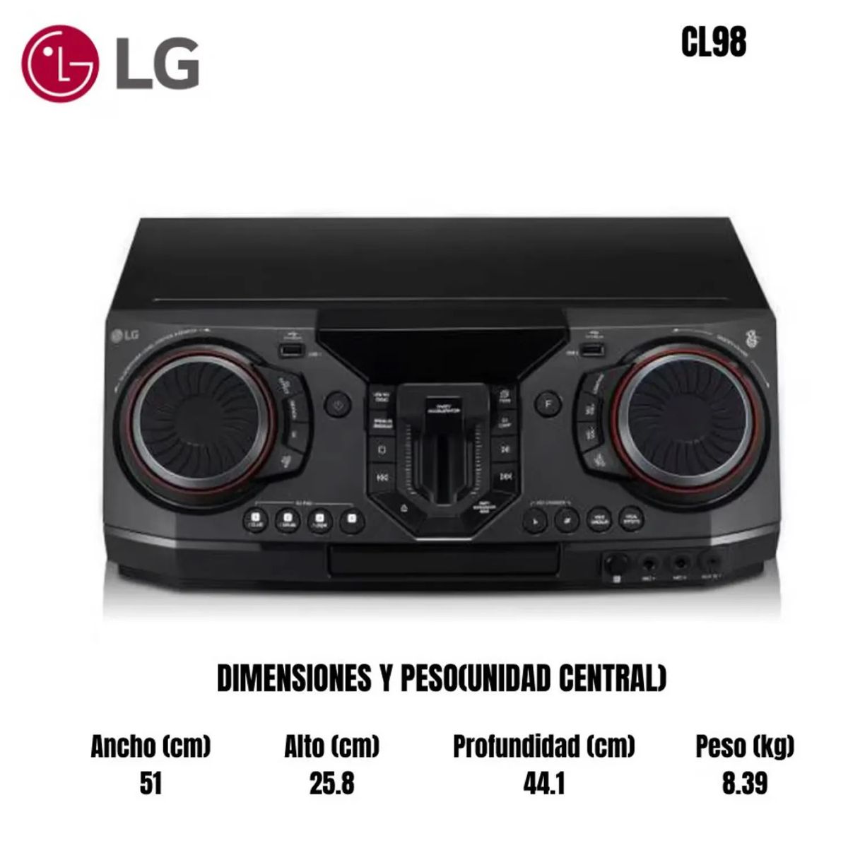 LG - Minicomponente LG Xboom CL98 Bluetooth 3500W RMS