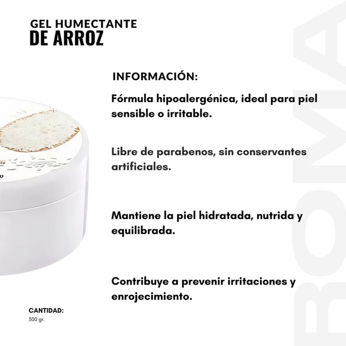 BIOAQUA - GEL HUMECTANTE DE ARROZ 300G BIOAQUA