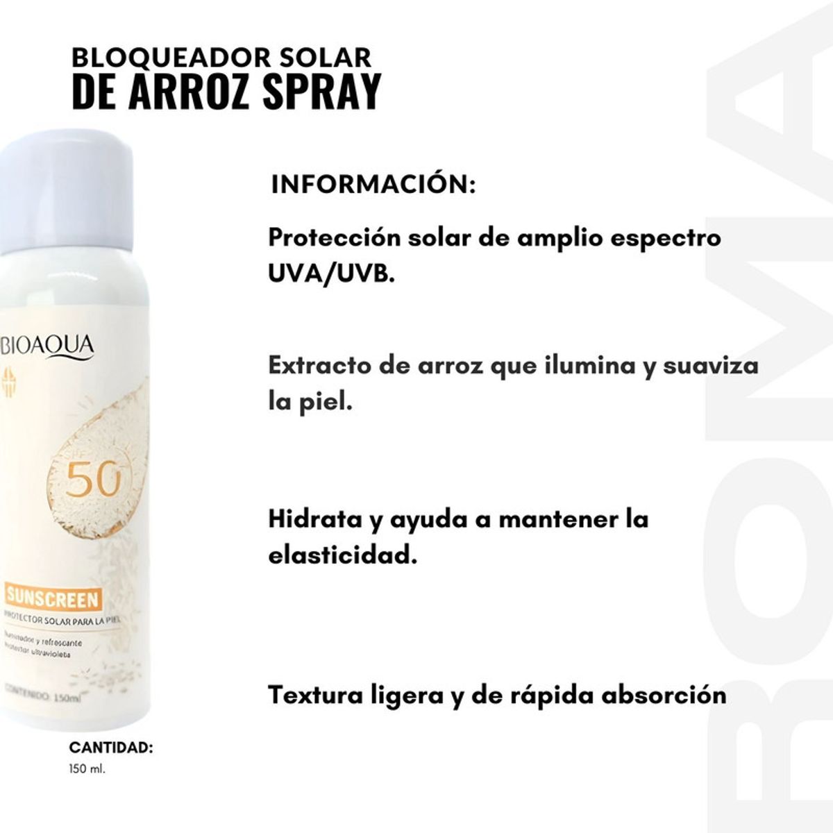 BIOAQUA - PACK 2 BLOQUEADOR SOLAR DE ARROZ SPRAY 150ML BIOAQUA