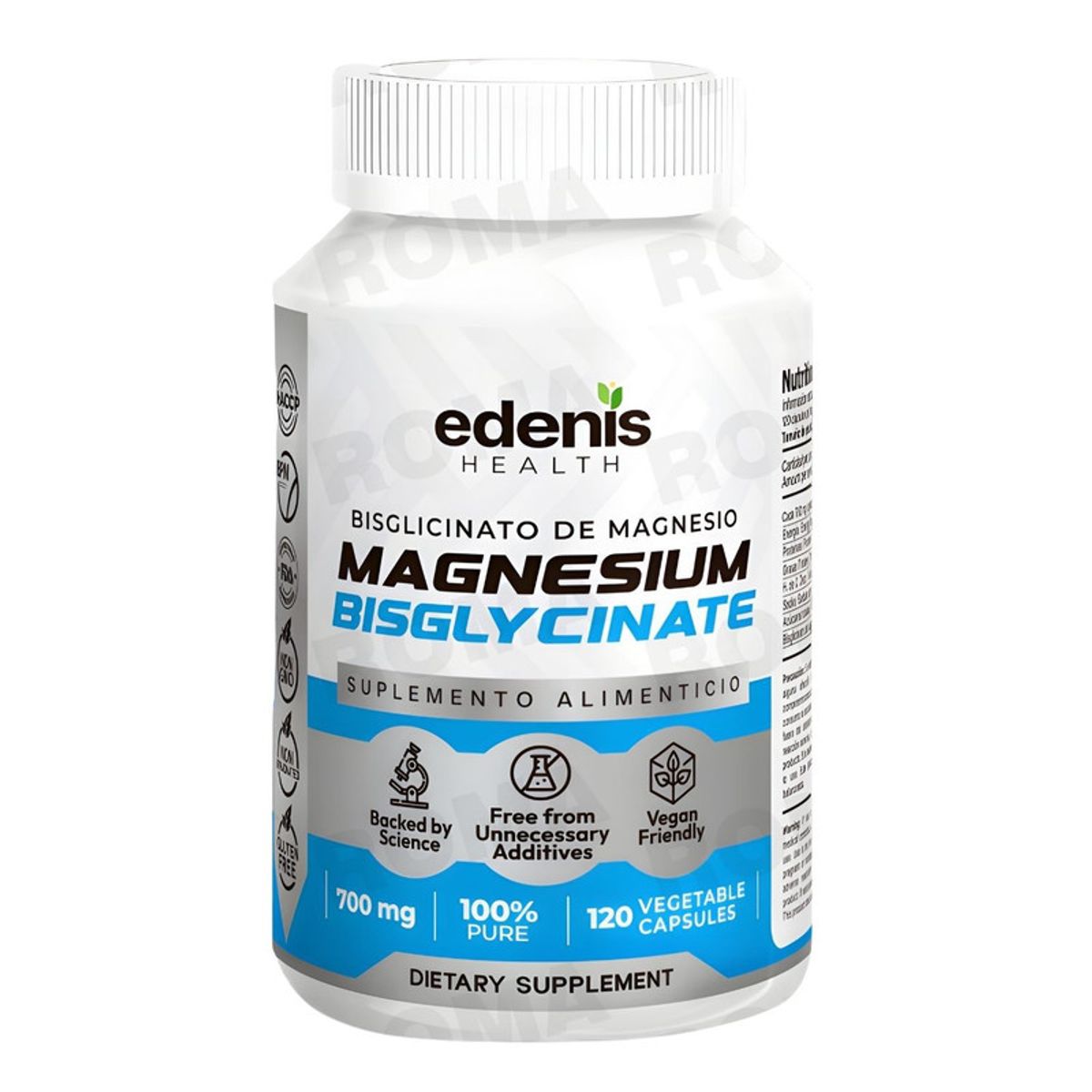 EDENIS HEALTH - BISGLICINATO DE MAGNESIO 120 CÁPSULAS EDENIS HEALTH