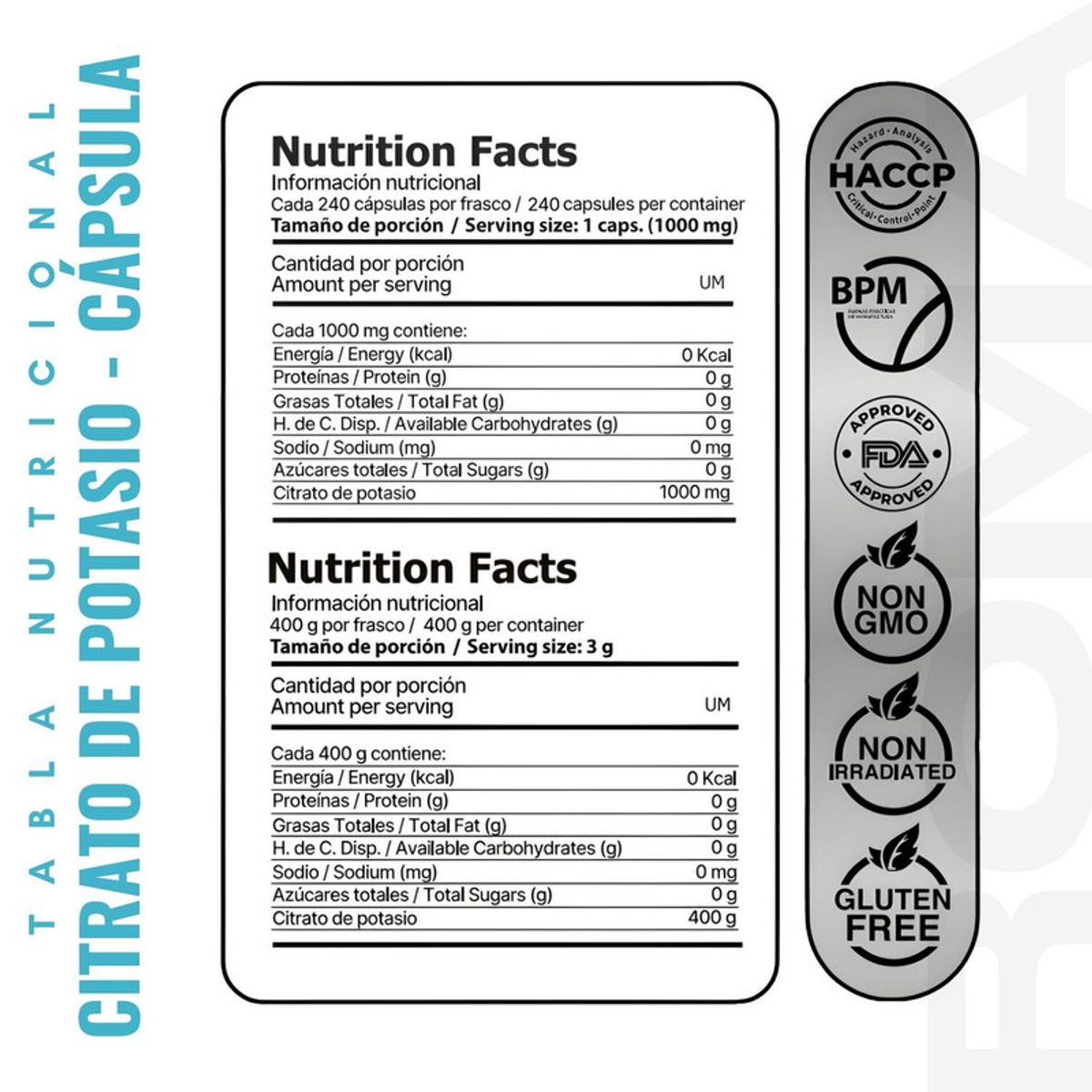 EDENIS HEALTH - CITRATO DE POTASIO 120 CÁPSULAS EDENIS HEALTH