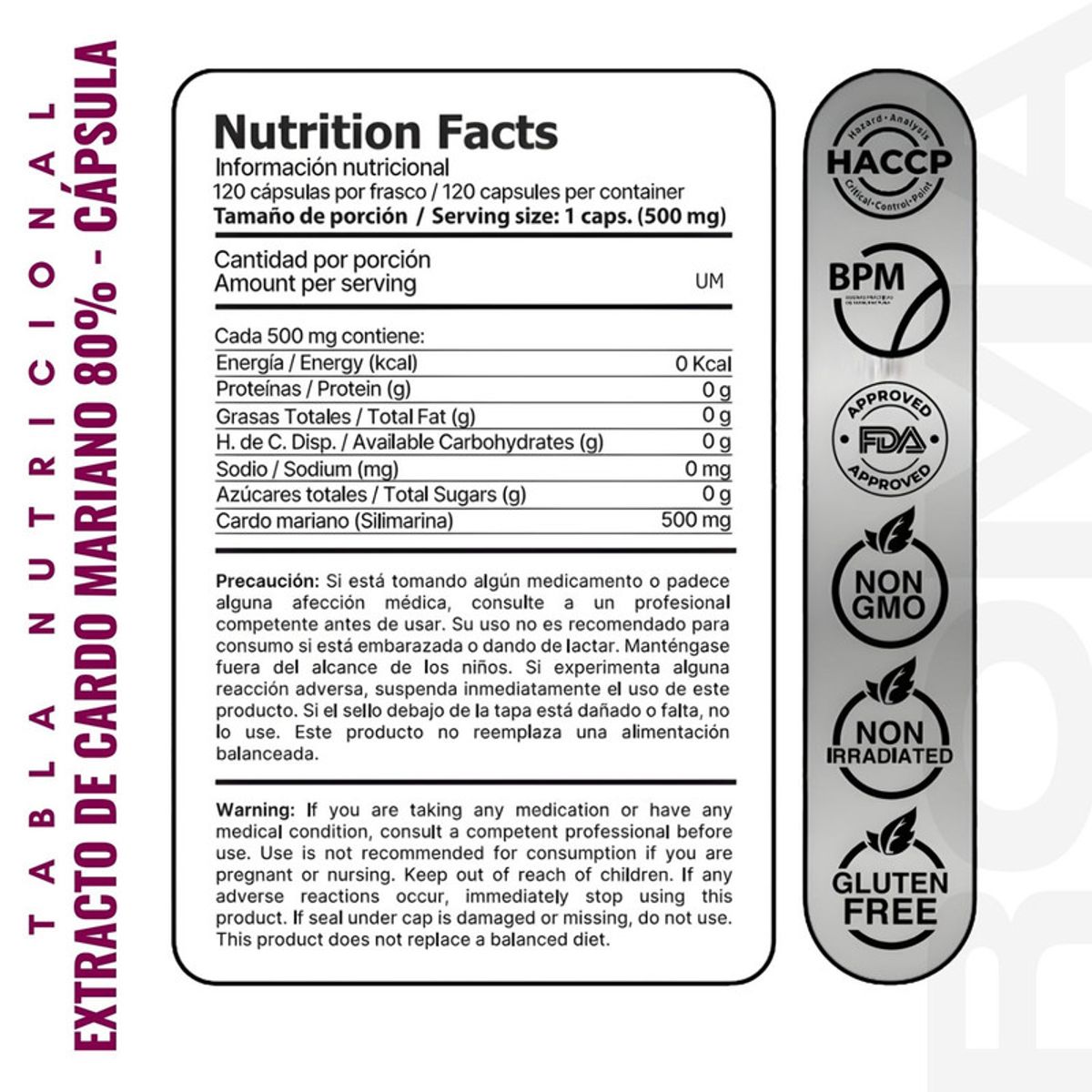 EDENIS HEALTH - PACK 2 EXTRACTO DE CARDO MARIANO 80% 120 CÁPSULAS EDENIS HEALTH