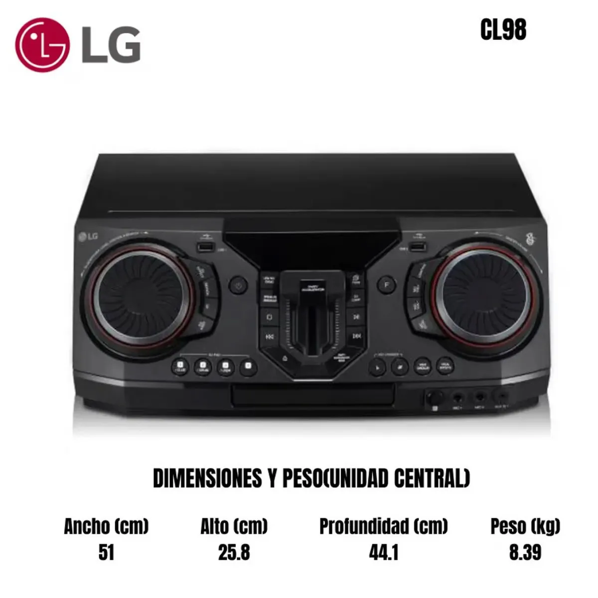 LG - Minicomponente LG Xboom CL98 Bluetooth 3500W RMS