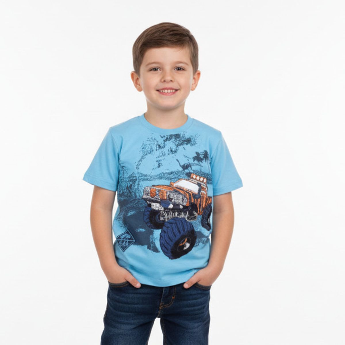 GENERICO - Polo Algodón Pima Jeep 4x4 carro monster Turquesa