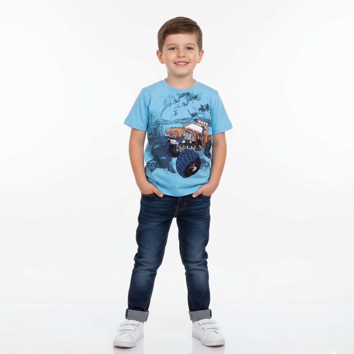 GENERICO - Polo Algodón Pima Jeep 4x4 carro monster Turquesa