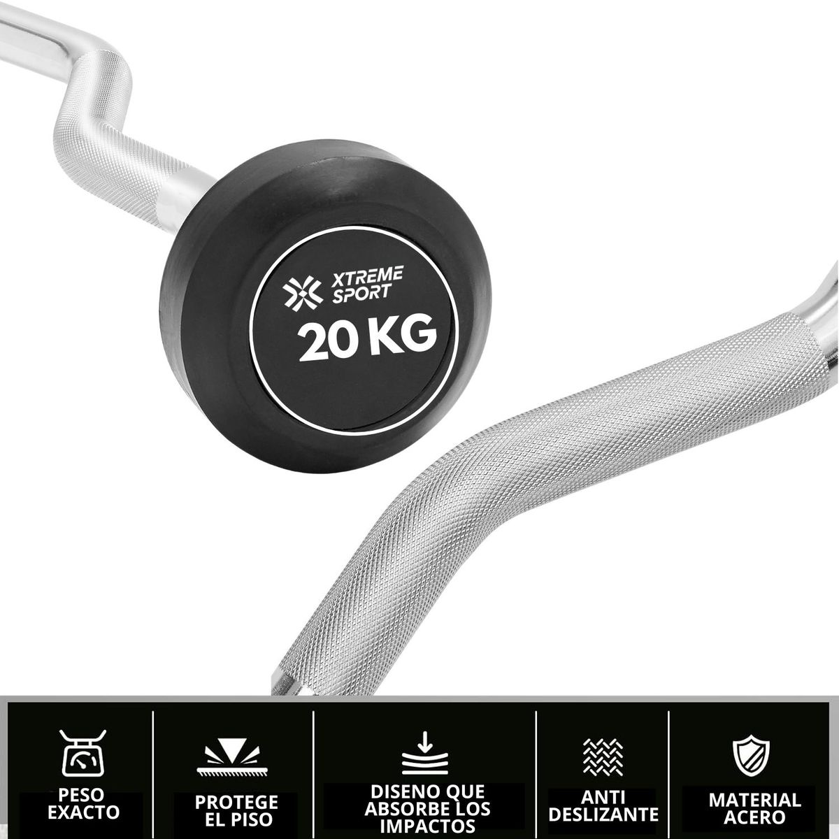 XTREME SPORT - Barra Z Peso Fijo de 20kg