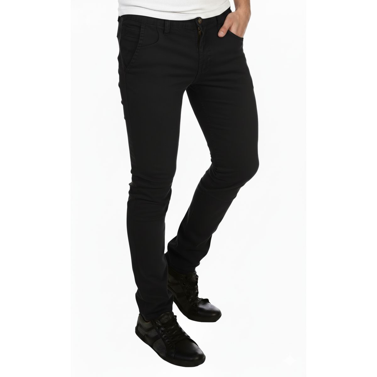 GENERICO - Pantalón Drill Hombre Slim Fit Negro