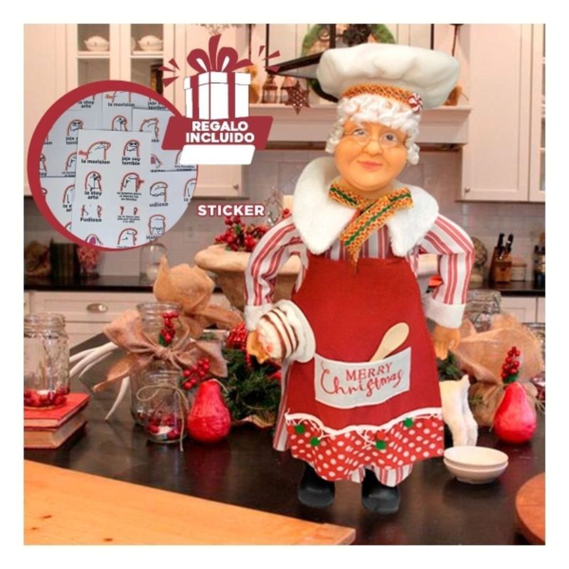 GENERICO - Muñeco con 64cm de Mama Noela en RojBlan Y+Regalo Stickers
