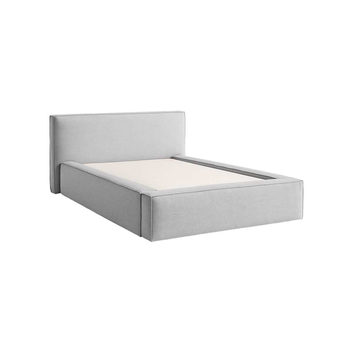 MUEBLES MACRUMO - Cama tapizada Vrasa - Queen Gris claro