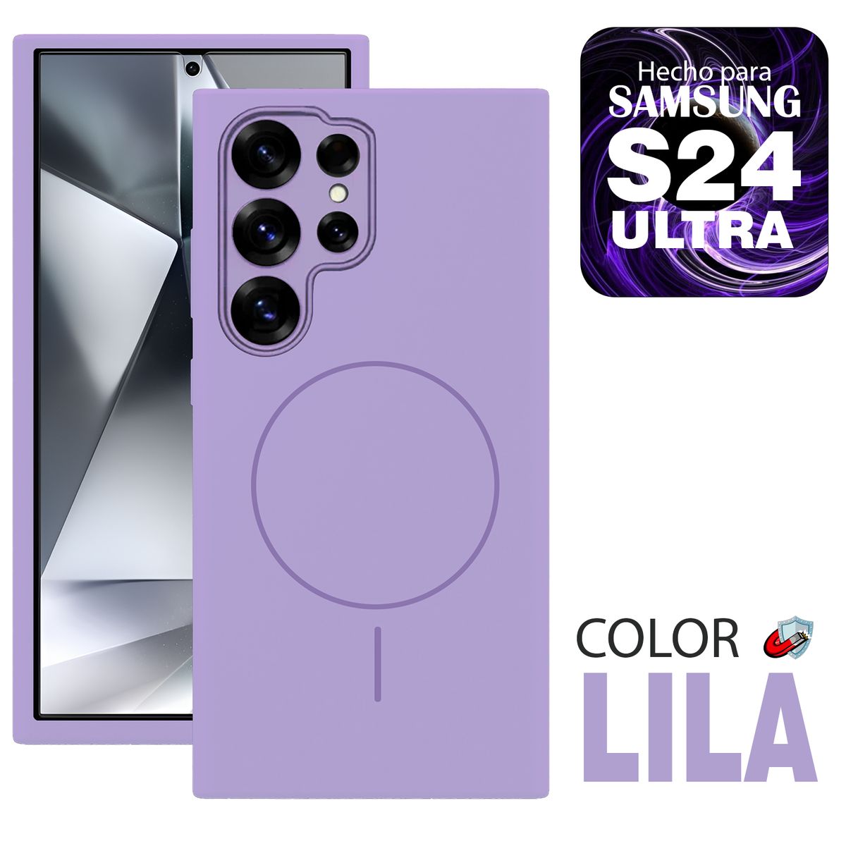 GENERICO - Case MagSafe Compatible para Samsung S24 ULTRA  Lila