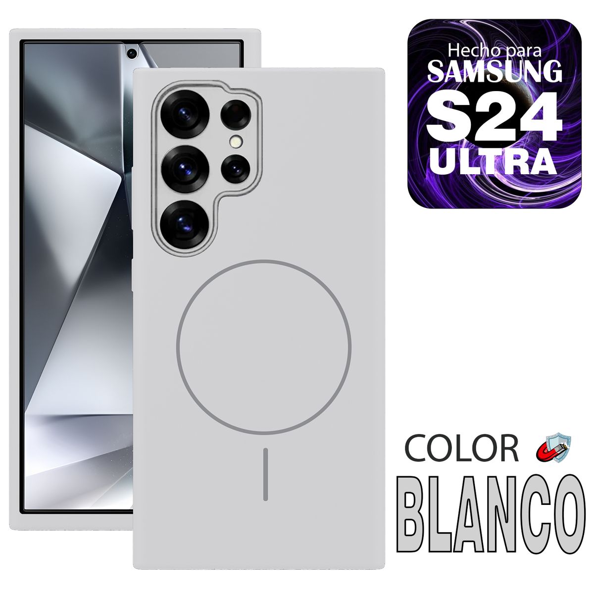 GENERICO - Case MagSafe Compatible para Samsung S24 ULTRA  Blanco