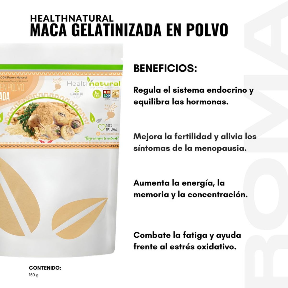 HEALTHNATURAL - PACK 3 MACA GELATINIZADA EN POLVO 150G HEALTHNATURAL